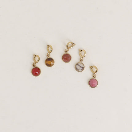 Charm Casper doré - 5 cristaux Swarovski® PP20 / pierres naturelles