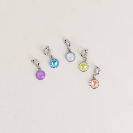 Charm Casper doré - 5 cristaux Swarovski® PP20 / pierres naturelles