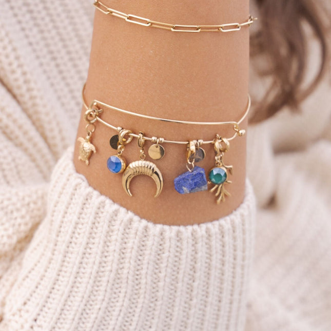Cassy gold charm - Swarovski® crystals