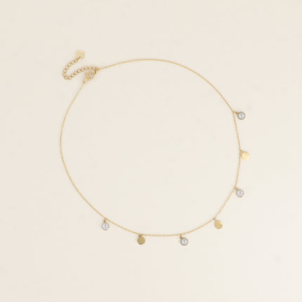 Collier Perla Petit - pastilles rondes, ornées de cristaux de Swarovski®