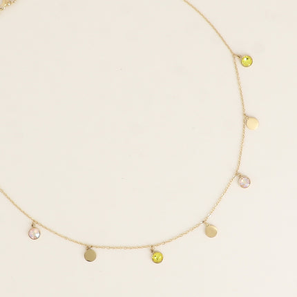 Collier Perla Petit - pastilles rondes, ornées de cristaux de Swarovski®