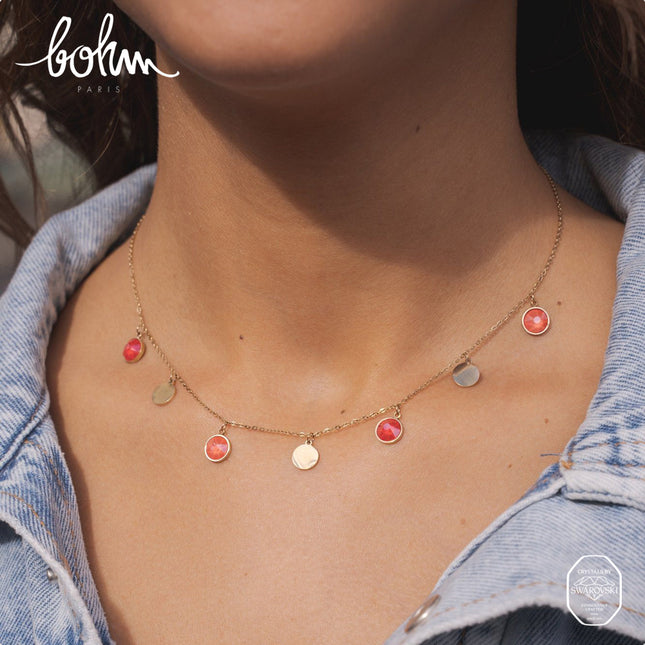 Collier Perla - pastilles rondes, ornées de cristaux de Swarovski®