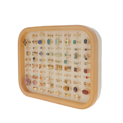Kit de 76 bagues - doré multi - prix moyen de 4,90€/pc - Présentoir offert