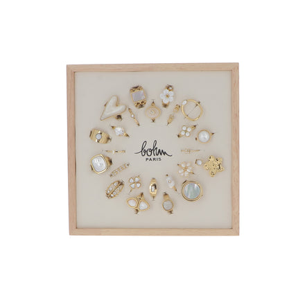 Kit de 24 bagues - doré blanc - prix moyen de 5,40€/pc