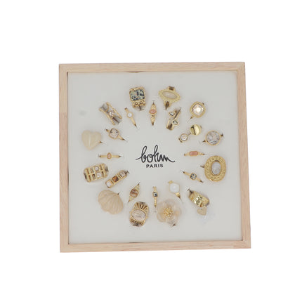 Kit de 24 bagues - doré beige - prix moyen de 5,10€/pc