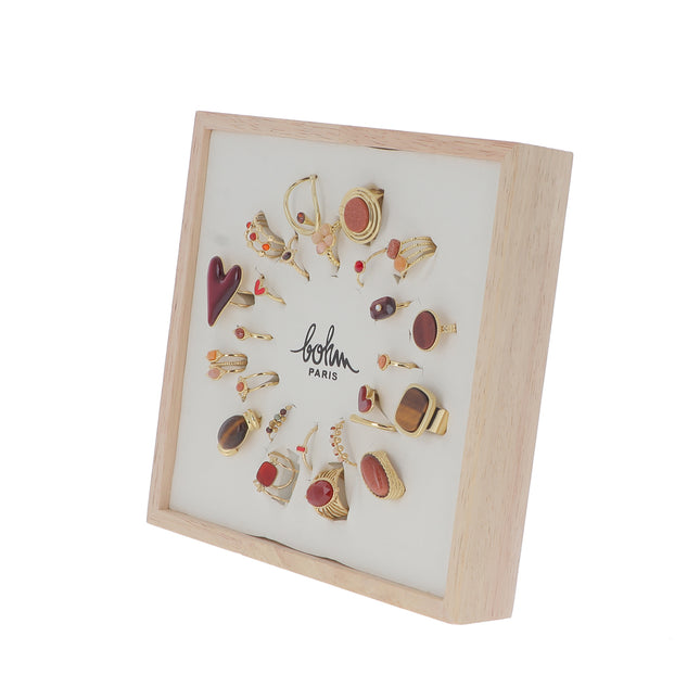 Kit de 24 bagues - doré rouge - présentoir offert