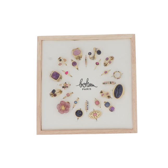 Kit de 24 bagues - doré bleu - prix moyen de 5,30€/pc