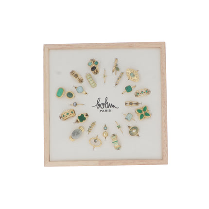 Kit de 24 bagues - doré bleu - prix moyen de 4,40€/pc