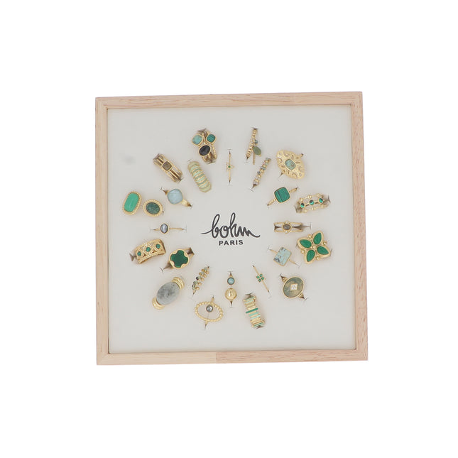 Kit de 24 bagues - doré bleu - prix moyen de 4,40€/pc