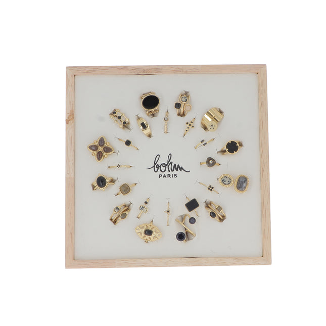 Kit de 24 bagues - doré noir - prix moyen de 4,20€/pc