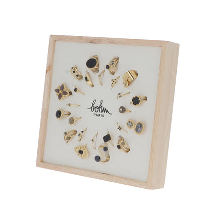 Kit de 24 bagues - doré noir - prix moyen de 4,20€/pc