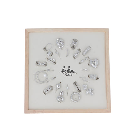 Kit de 24 bagues - rhodium - prix moyen de 4€/pc