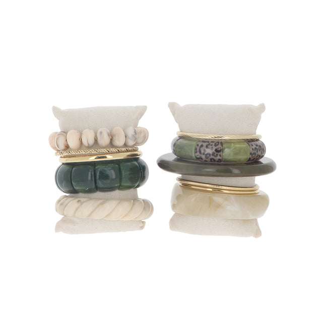 Kit de 11 bracelets sur 2 coussins - duo mix 1 - prix moyen de 5,20€/bracelet