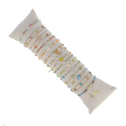 Kit de 16 bracelets - doré multi - prix moyen de 3,90€/pc - présentoir offert
