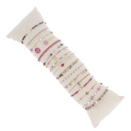 Kit de 18 bracelets - doré fuchsia - prix moyen de 5,40€/pc - Présentoir offert