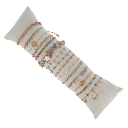 Kit de 16 bracelets - doré orange - prix moyen de 5€/pc - présentoir offert