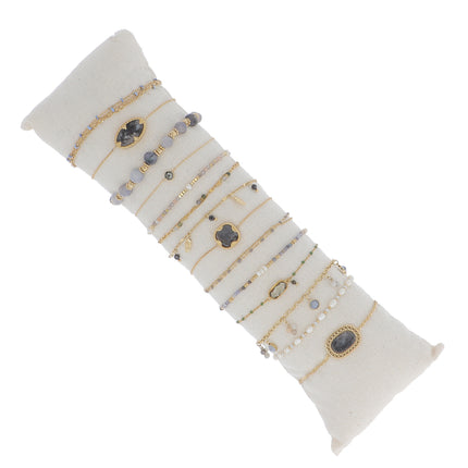 Kit de 14 bracelets en acier inoxydable - présentoir offert