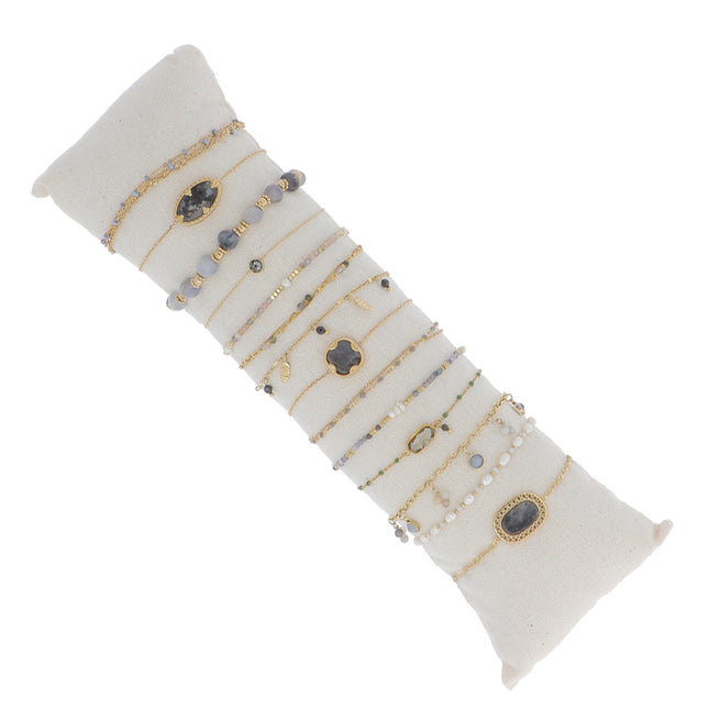 Kit de 14 bracelets en acier inoxydable - présentoir offert