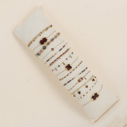 Kit de 14 bracelets - doré oeil de taureau - prix moyen de 5€/pc