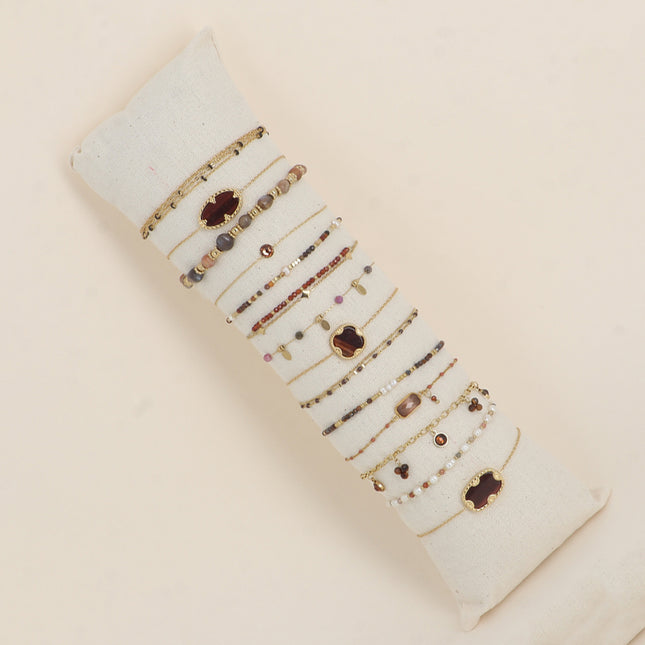 Kit de 14 bracelets - doré oeil de taureau - prix moyen de 5€/pc