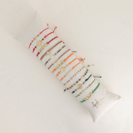 Kit de 14 bracelets sur cordon - doré multi