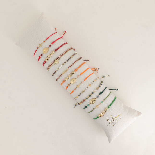 Kit de 14 bracelets sur cordon - doré multi