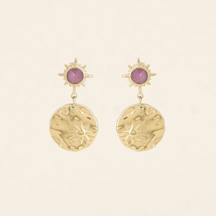 Boucles Melany - ornées de cristaux de Swarovski et d'une pampille ronde avec étoile