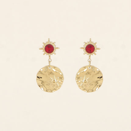 Boucles Melany - ornées de cristaux de Swarovski et d'une pampille ronde avec étoile