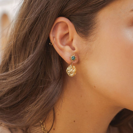 Boucles Melany - ornées de cristaux de Swarovski et d'une pampille ronde avec étoile