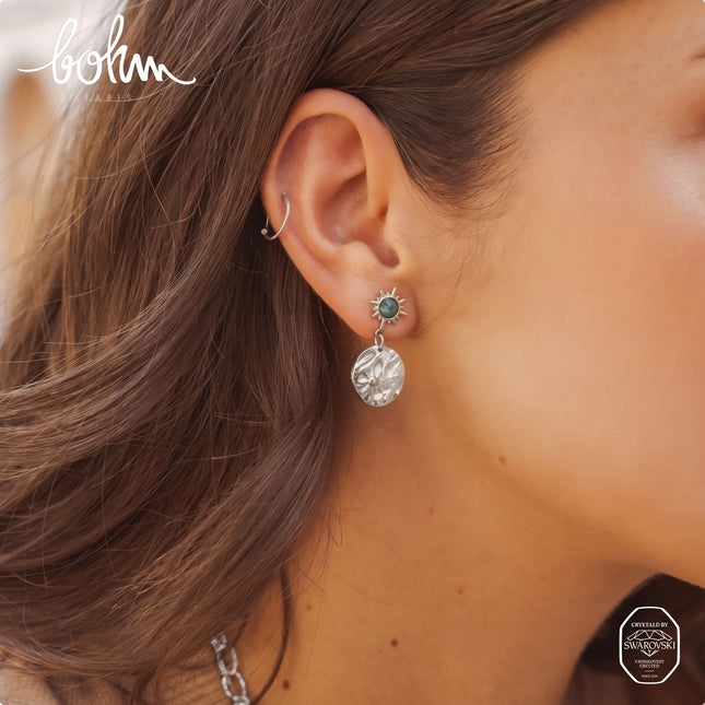 Boucles Melany - ornées de cristaux de Swarovski et d'une pampille ronde avec étoile