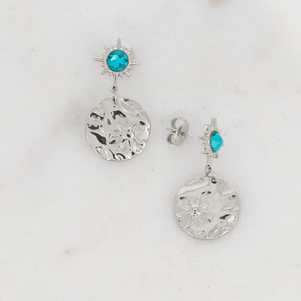 Boucles Melany - ornées de cristaux de Swarovski et d'une pampille ronde avec étoile