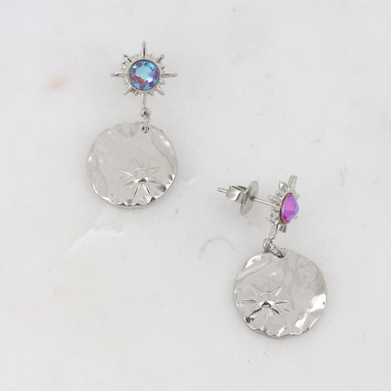 Boucles Melany - ornées de cristaux de Swarovski et d'une pampille ronde avec étoile