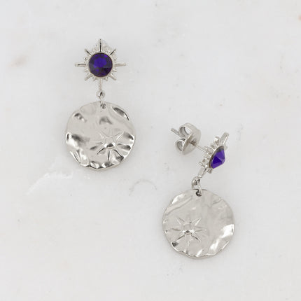 Boucles Melany - ornées de cristaux de Swarovski et d'une pampille ronde avec étoile