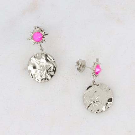 Boucles Melany - ornées de cristaux de Swarovski et d'une pampille ronde avec étoile
