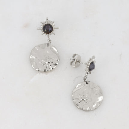 Boucles Melany - ornées de cristaux de Swarovski et d'une pampille ronde avec étoile