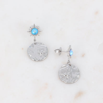 Boucles Melany - ornées de cristaux de Swarovski et d'une pampille ronde avec étoile