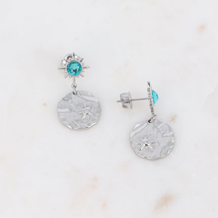 Boucles Melany - ornées de cristaux de Swarovski et d'une pampille ronde avec étoile