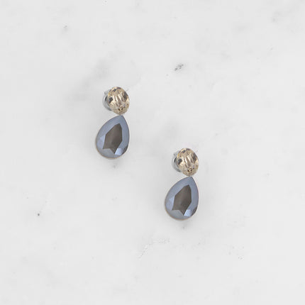 Boucles puces - cristaux Swarovski® ovale et goutte