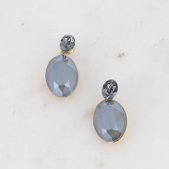 Boucles puces - cristaux 4120 (6x8mm) et 4120 (13x18mm)