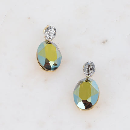 Boucles puces - cristaux 4120 (6x8mm) et 4120 (13x18mm)