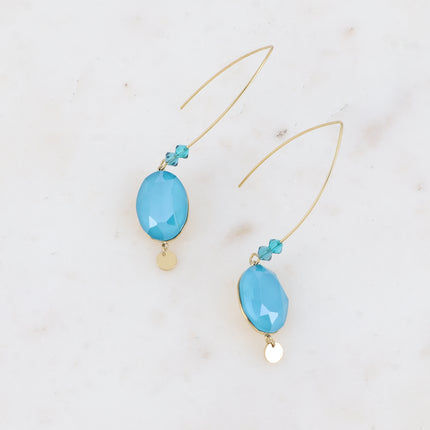 Bria Earrings - 13x18mm oval Swarovski® crystals and 2 briolettes