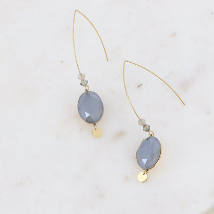 Bria Earrings - 13x18mm oval Swarovski® crystals and 2 briolettes