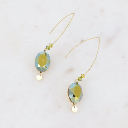 Bria Earrings - 13x18mm oval Swarovski® crystals and 2 briolettes