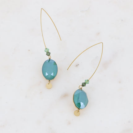 Bria Earrings - 13x18mm oval Swarovski® crystals and 2 briolettes