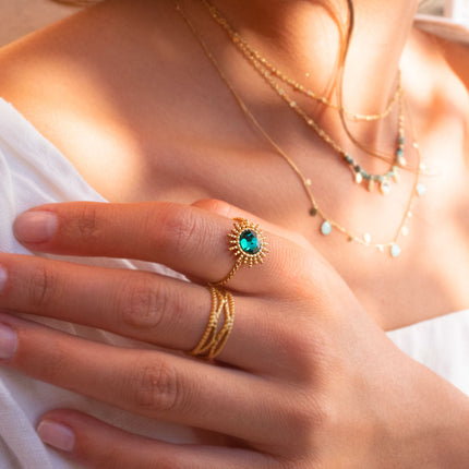 Bague Dao - soleil et cristal Swarovski® PP30