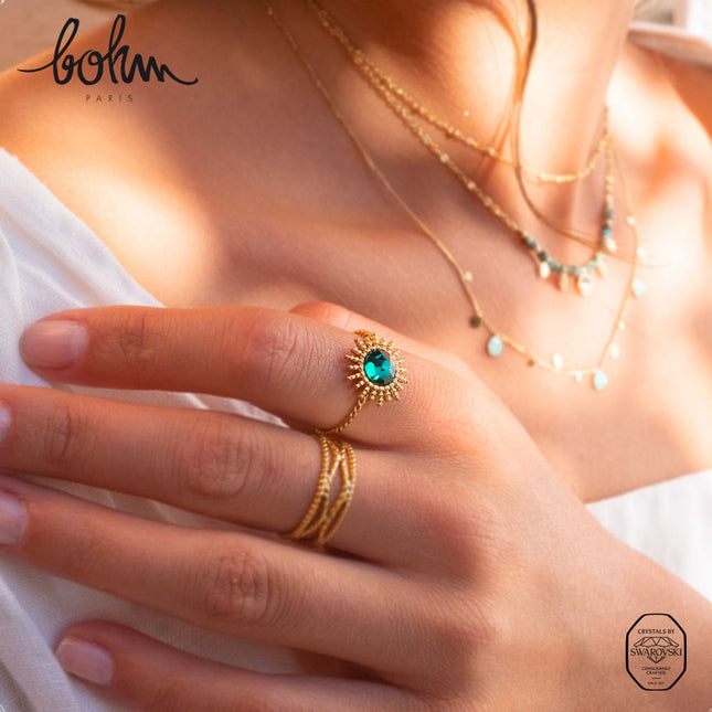 Dao ring - sun and Swarovski® crystal PP30