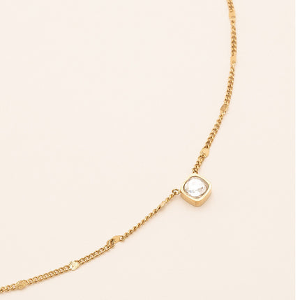 Amael gold necklace - 5mm crystals