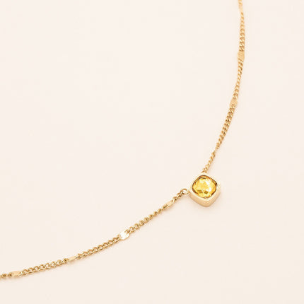 Amael gold necklace - 5mm crystals