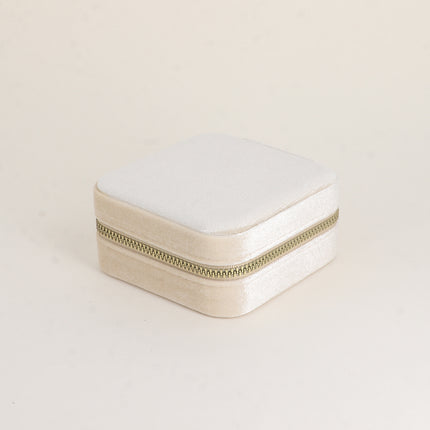 Boîte à bijoux carré en velours (avec miroir)