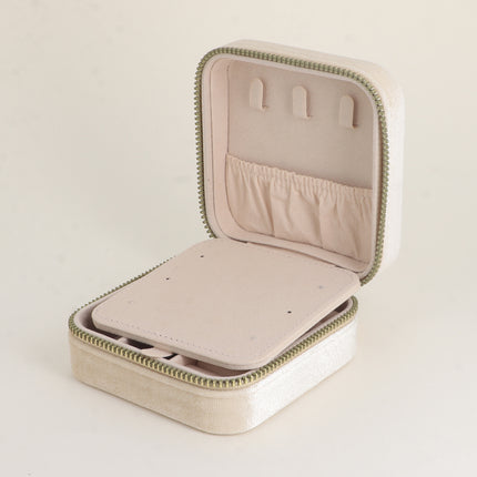Boîte à bijoux carré en velours (avec miroir)